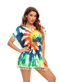 Tie-dye Printing Cover Up Skirt Shopvhs.com