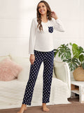 Top Polka Dot Trousers Home Pajamas Shopvhs.com