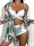 Tropical Botanical Print Three Piece Bikini Shopvhs.com
