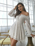 Tube Top Lace Embroidered Homecoming Dress Shopvhs.com