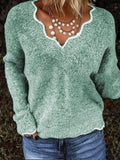 V-Neck Casual Cute Knitted Sweater Shopvhs.com