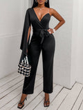 V-Neck Jumpsuit Cropped Pants Shopvhs.com