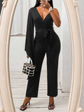 V-Neck Jumpsuit Cropped Pants Shopvhs.com