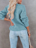 V-Neck Single-Breasted Long Sleeve Sweater Cardigan Shopvhs.com
