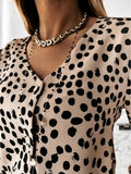 V-neck Polka Dot Single-breasted Printed Shirt Shopvhs.com