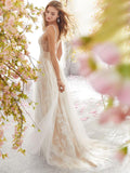 V-neck sleeveless Lace Wedding Dress Shopvhs.com