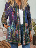 Vintage Print Long Sleeve Cardigan Jacket Shopvhs.com