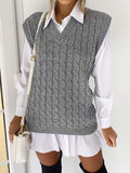 Vintage V-Neck Pullover Sleeveless Sweater Shopvhs.com