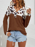Waffle V-Neck Button Long Sleeve T-Shirt Shopvhs.com