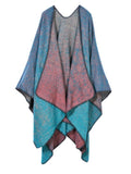 Warm Plaid Outdoor Traveling Split Scarf Cape Shopvhs.com
