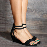 Wedge Heel Buckle Open Toe Roman Sandals Shopvhs.com