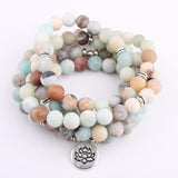 Women'S Beads Bracelet With Lotus Buddha Charm