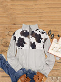 Women's Hoodie Leopard Print Zip Pocket Long Sleeve Hoodie Shopvhs.com