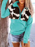 Women's Hoodie Leopard Print Zip Pocket Long Sleeve Hoodie Shopvhs.com