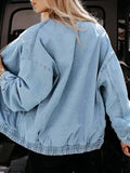 Zip Pocket Long Sleeve Denim Jacket Shopvhs.com