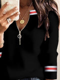 Zip V-Neck Long Sleeve T-Shirts Shopvhs.com