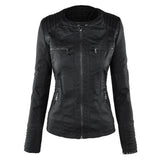 Zipper Hooded Pu Leather Plus Size Jackets Shopvhs.com