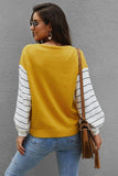 Color Block Lantern Sleeve Sweater