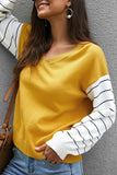 Color Block Lantern Sleeve Sweater