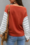 Color Block Lantern Sleeve Sweater