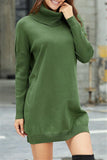 High Neck Belt Sweater Dress