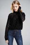 Hollow Out Pompom Knitting Sweater