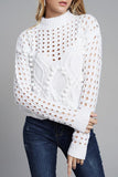 Hollow Out Pompom Knitting Sweater