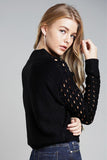 Hollow Out Pompom Knitting Sweater