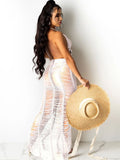Backless Cover Up Beach Halter Maxi Dresses