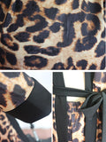 Two Piece Leopard Print Open Cardigan+Pants Sets
