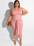 Plus Size Two Piece Tank Top Maxi Skirts Sets