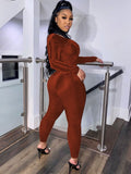 Velvet Cut Out Long Sleeve High Neck Jumpsuit