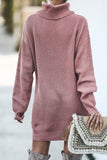 Medium Long High Collar Sweater Dress