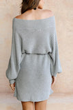 Off The Shoulder Batwing Sleeve Sweater Dress