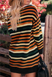 Round Neck Striped Loose Dress