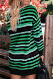 Round Neck Striped Loose Dress