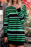 Round Neck Striped Loose Dress