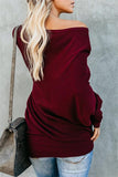 Solid Color Drop Shoulder Sweater - Blanchedalmond