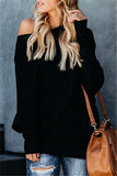 Solid Color Drop Shoulder Sweater - Blanchedalmond