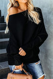 Solid Color Drop Shoulder Sweater - Blanchedalmond