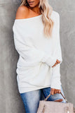 Solid Color Drop Shoulder Sweater