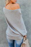 Solid Color Drop Shoulder Sweater