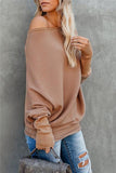 Solid Color Drop Shoulder Sweater