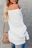 Solid Color Drop Shoulder Sweater