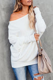 Solid Color Drop Shoulder Sweater