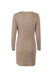 Solid Color V Neck Wrap Sweater Dress