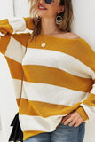 Striped Long-sleeved Loose Sweater