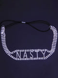 Fashion Letter Rhinestones Headdress