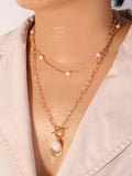 Pearl Coin Penadant Chain Necklace