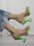 Chunky Open Toe Strappy Platform Heels